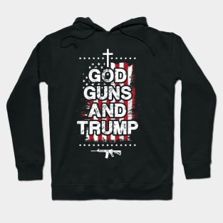 God Guns and Trump 2nd Amendment Pro Gun USA Flag Hoodie